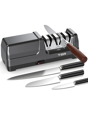 Electric Diamond Knife Sharpener 3-Stage 20&deg; Black