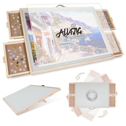 Wooden Puzzle Board with Drawers