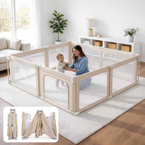Foldable Baby Playpen with Mat