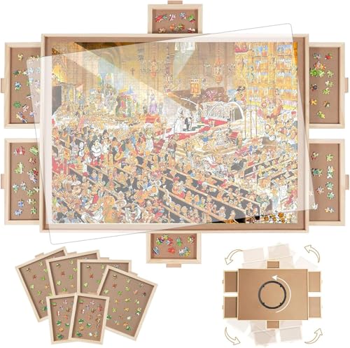 BuilderButler 1000 Piece Rotating Puzzle Table