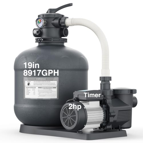 Vidapool 19-inch Sand Filter Pump with Timer 2HP 8917GPH