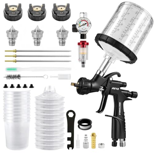 BENTOHKLE R500 LVLP Air Spray Gun with Paint Cups