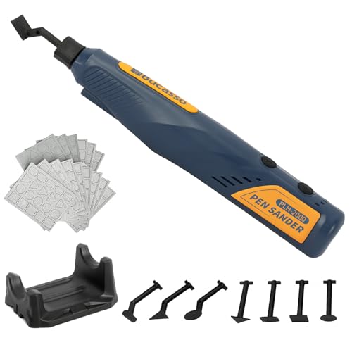 Bucasso Cordless Pen Sander, 5-Speed and USB Charging with LED Light, Multi-Purpose Power Tool, Mini Power Sander for Sanding, Polishing, Finishing, DIY Crafts