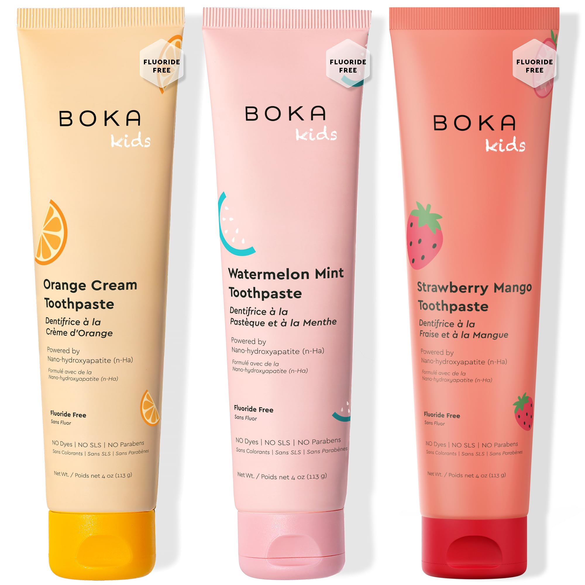 Boka Nano Hydroxyapatite Toothpaste - Assorted Flavors, 4 oz (3 Pack)