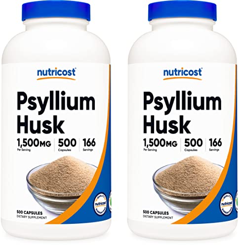 Nutricost Psyllium Husk 1500mg 500ct (2 Bottles)