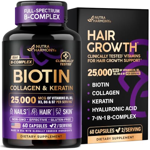 NUTRAHARMONY Hair Growth Support Supplement 25000 mcg