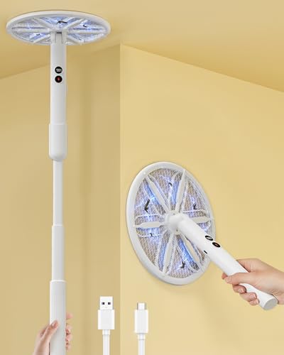 WowCatch Rotating Electric Fly Swatter with Telescopic Handle