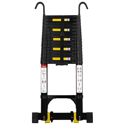Wolec Telescoping Ladder with Hooks 20.3 FT