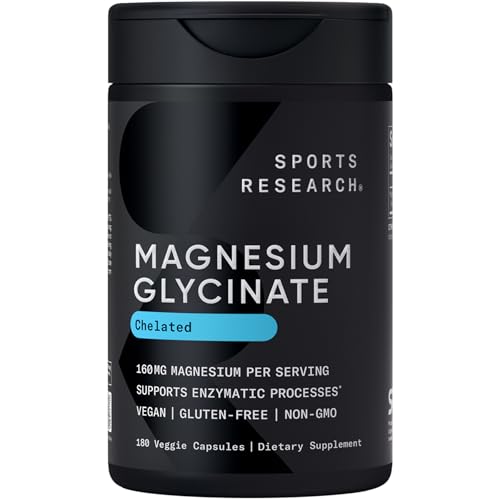 Sports Research Magnesium Glycinate 160 mg Vegan 180ct