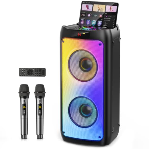 HWWR Karaoke Machine with Wireless Microphones