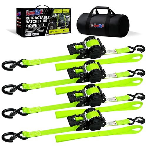 LynxHold Retractable Ratchet Straps 13ft 4-Pack