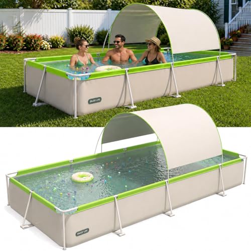 WOOIIROM 167" Foldable Pool with Canopy