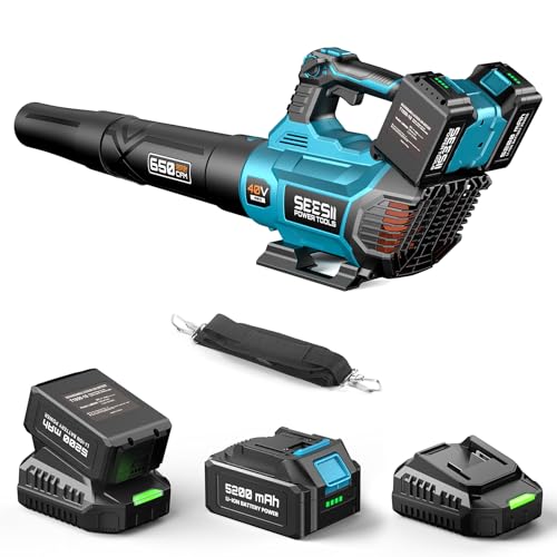 Seesii 40V Cordless Leaf Blower with Batteries
