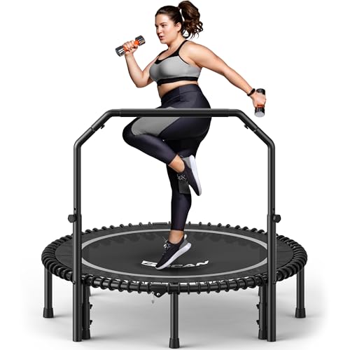 BCAN Mini Rebounder Trampoline with Adjustable Handle