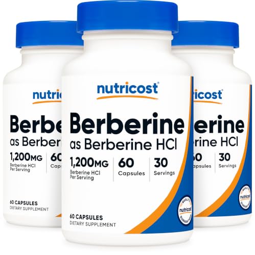 Nutricost Berberine HCl 600mg, 60 Vegetarian Count (Pack of 3)