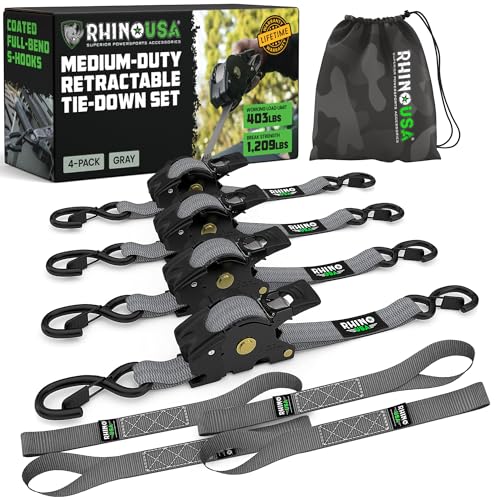 USA Retractable Ratchet Straps 4-Pack