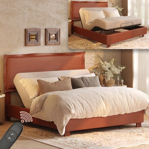 FLEXISPOT Adjustable Bed with Headboard, Queen
