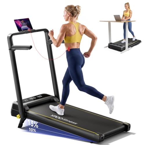 YPOO Foldable Incline Treadmill with Handle Bar