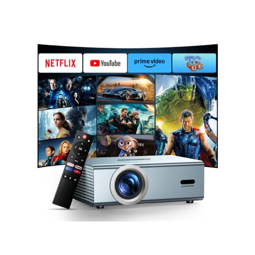 Outdoor Projector with WiFi6 and Bluetooth5.3 Mini Projectors Built-in Apps