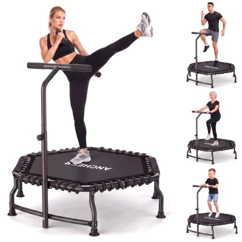 ANCHEER 50" Rebounder Trampoline with Bar